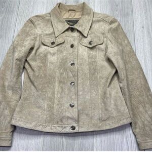 Fabio Suede Leather Button Up Jacket size M